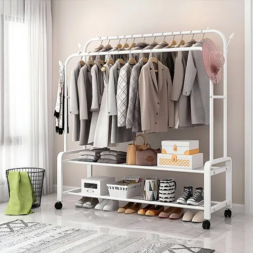 Perchero doble barra de metal 68kg